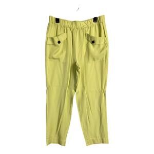 Ann Taylor Lyocell Womens Trousers Slacks Pockets 12 Yellow Green Casual